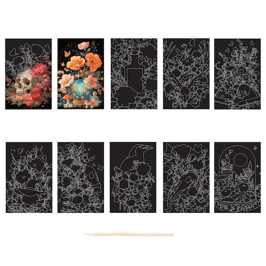 Brea Reese® Mini Florals of the Dead Scratch Art Paper Pad